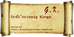Grünczveig Kinga névjegykártya